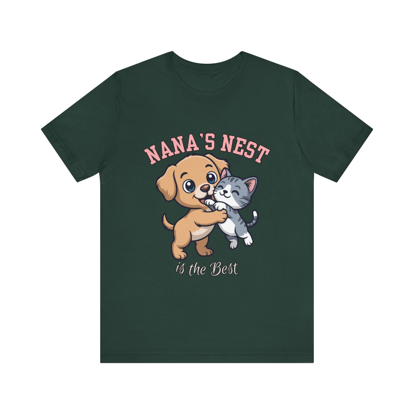 Nana's Nest Pets Unisex Tee, Cute Pet Lover T-Shirt, Gift for Dog and Cat Lovers, Family Reunion Shirt, Birthday Gift Idea
