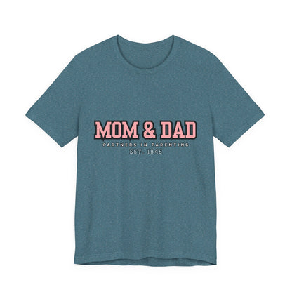 Mom & Dad Partner in Parenting Tee, Family Matching Tee, Parent T-Shirt, Gift for New Parents, Cute Family Shirt, Unisex Graphic Tee