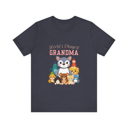 World's Okayest Grandma Tee, Cute Grandma Shirt, Animal Lover Gift, Funny Gift for Grandparents, Mother's Day Gift