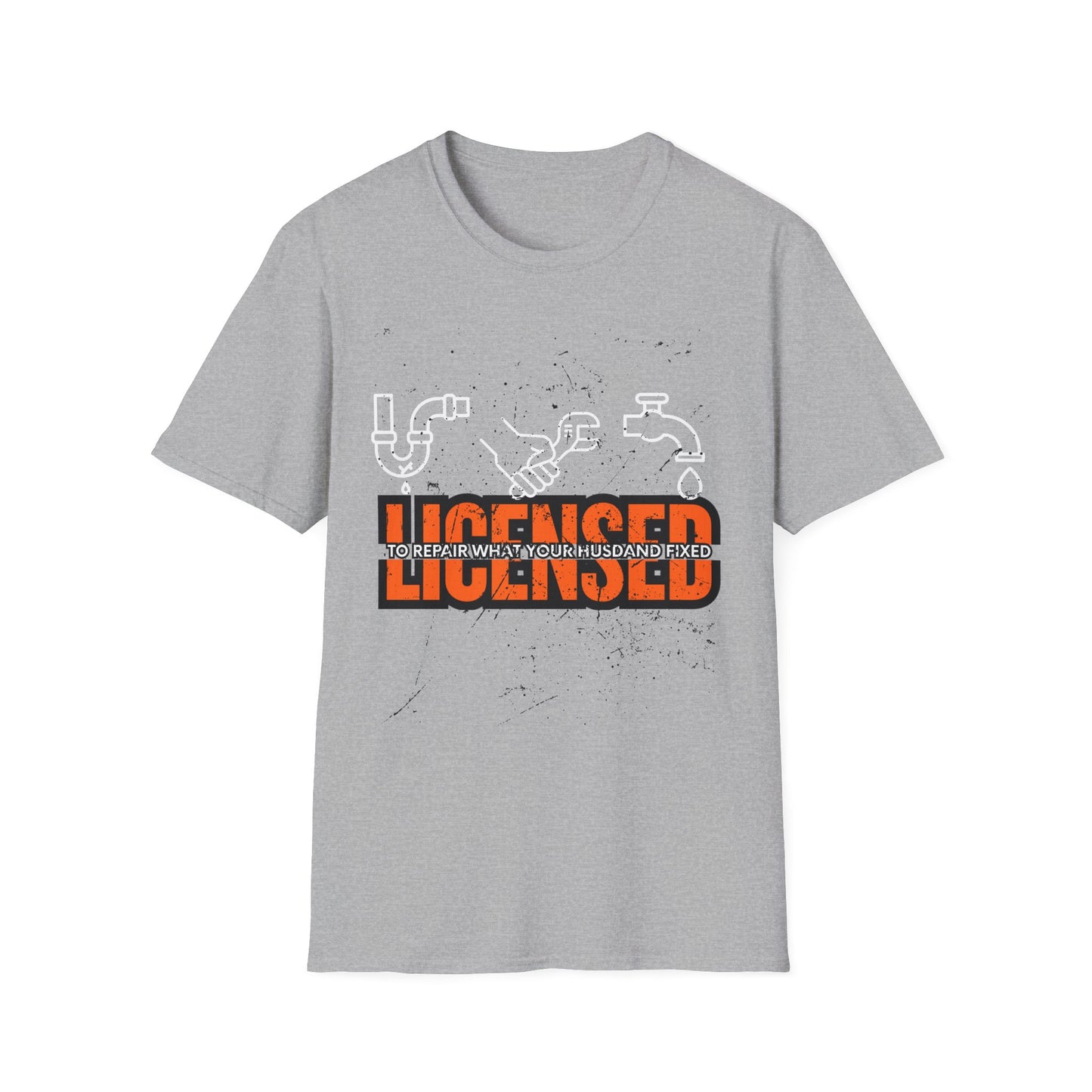 Licensed Repair Humor Unisex T-Shirt, Funny Gift for Handyman, Plumbing Lover, Homeowner Gift, Plumber T-shirt
