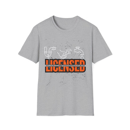 Licensed Repair Humor Unisex T-Shirt, Funny Gift for Handyman, Plumbing Lover, Homeowner Gift, Plumber T-shirt