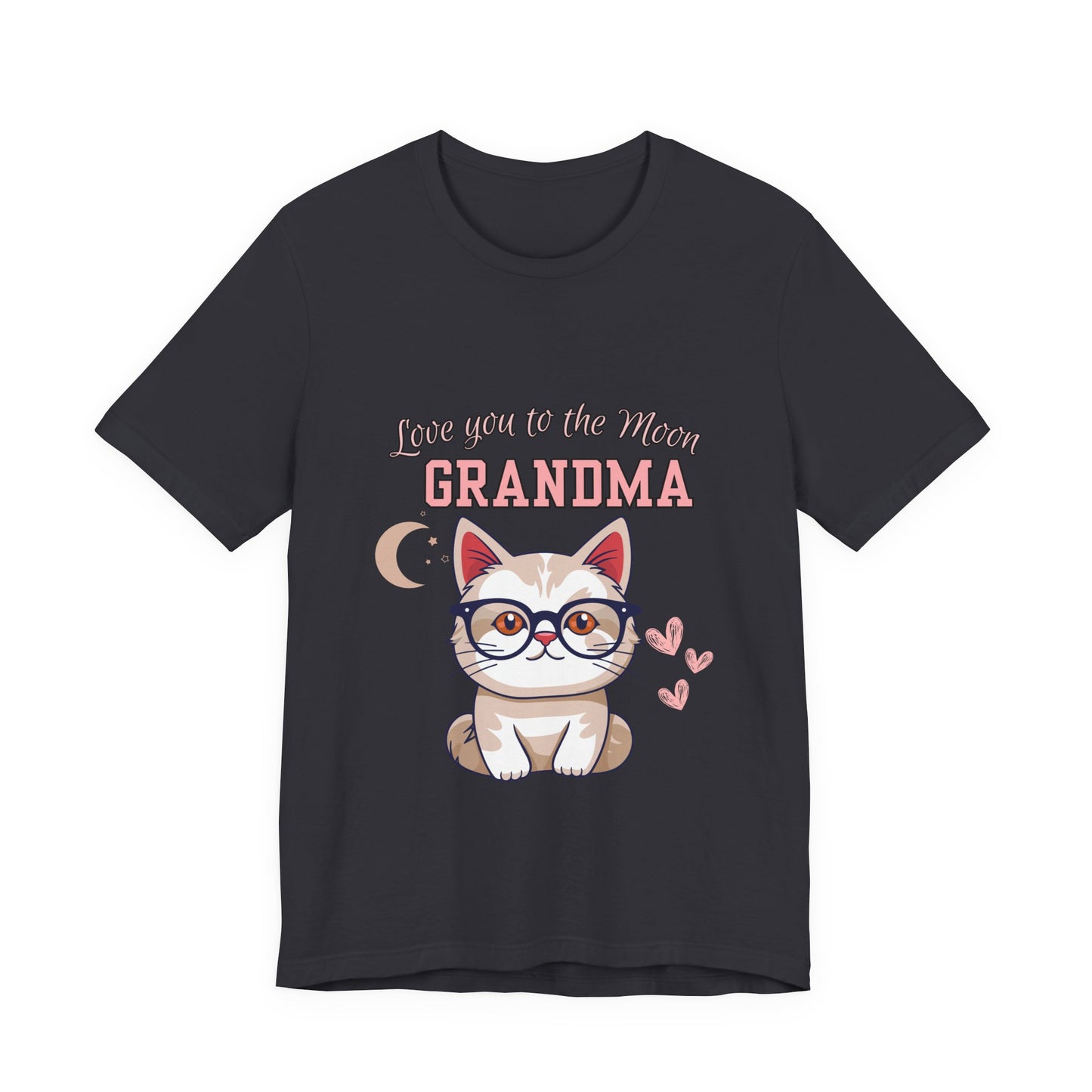 Love You to the Moon Grandma Cat Tee, Cute Cat Shirt, Gift for Grandma, Birthday Tee, Grandparent Gift, Funny Cat T-Shirt
