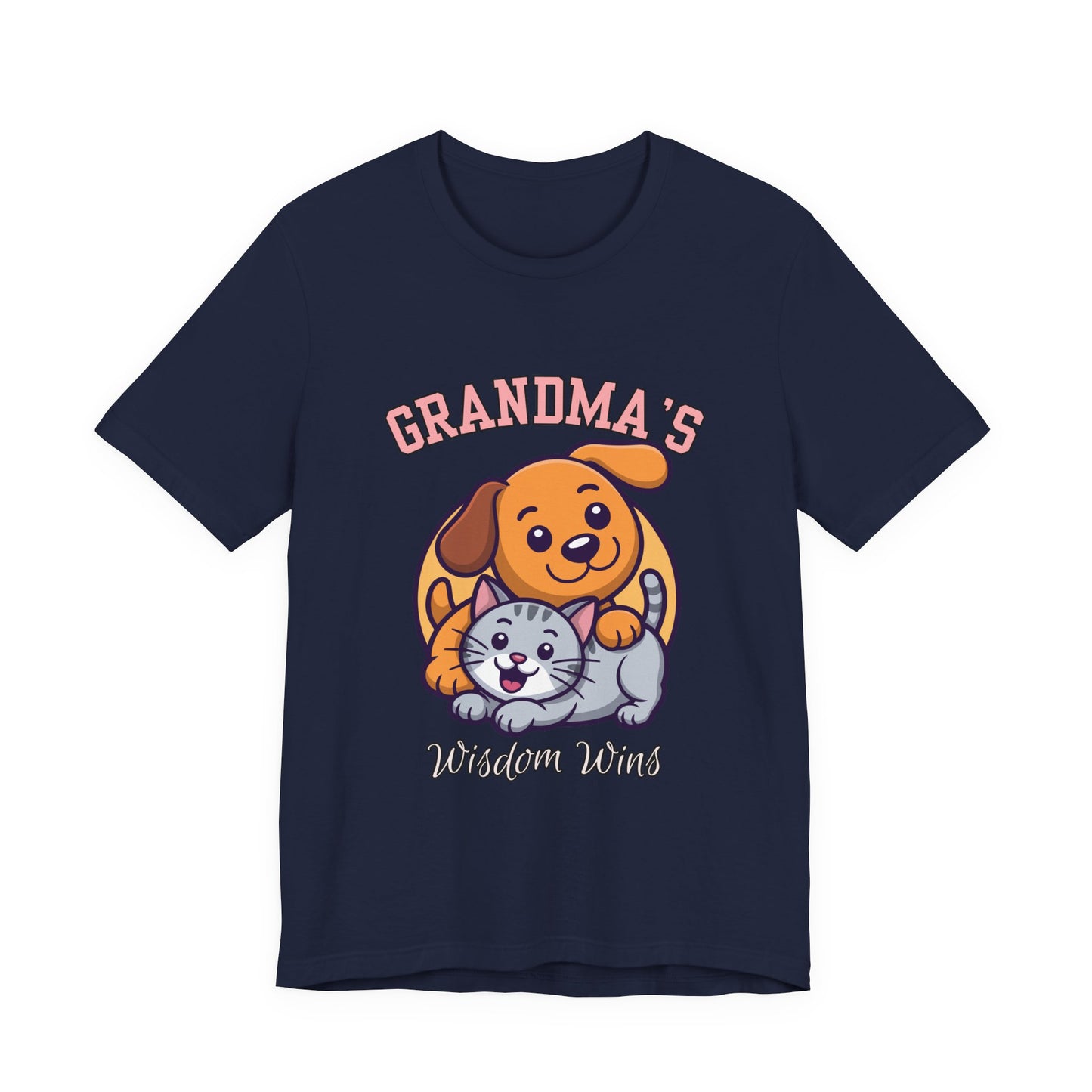 Grandma's Pet Love Tee - Cute Cat and Dog Design, Perfect Gift for Grandparents, Animal Lovers, Birthday, Family Gatherings, Casual Wear