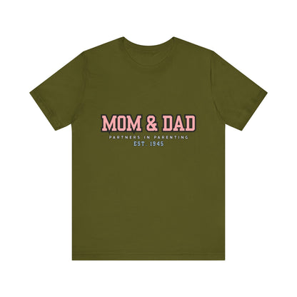 Mom & Dad Partner in Parenting Tee, Family Matching Tee, Parent T-Shirt, Gift for New Parents, Cute Family Shirt, Unisex Graphic Tee