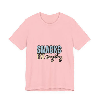 Funny Snack-Themed Unisex Tee, Ideal Gift for Food Lovers, Perfect for Casual Wear, Parties, or Movie Nights
