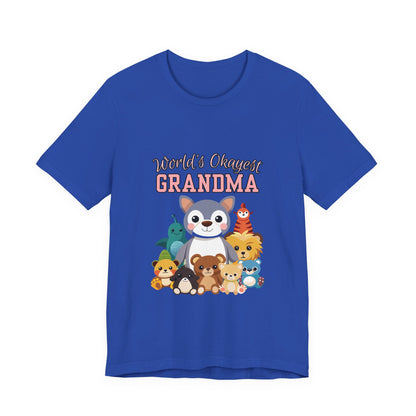 World's Okayest Grandma Tee, Cute Grandma Shirt, Animal Lover Gift, Funny Gift for Grandparents, Mother's Day Gift