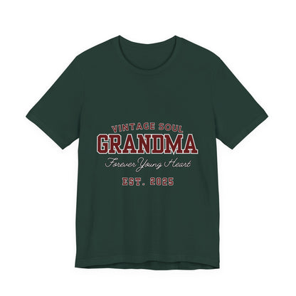 Vintage Soul Grandma Tee - Forever Young Heart, Birthday Gift, Family Reunion, Mothers Day Gift, Cute Grandma Shirt
