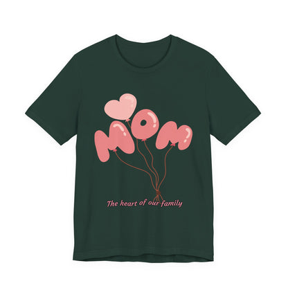 Mom Balloon Graphic Tee, Mother's Day Gift, Family Love Shirt, Cute Mom T-Shirt, Heartfelt Gift for Moms