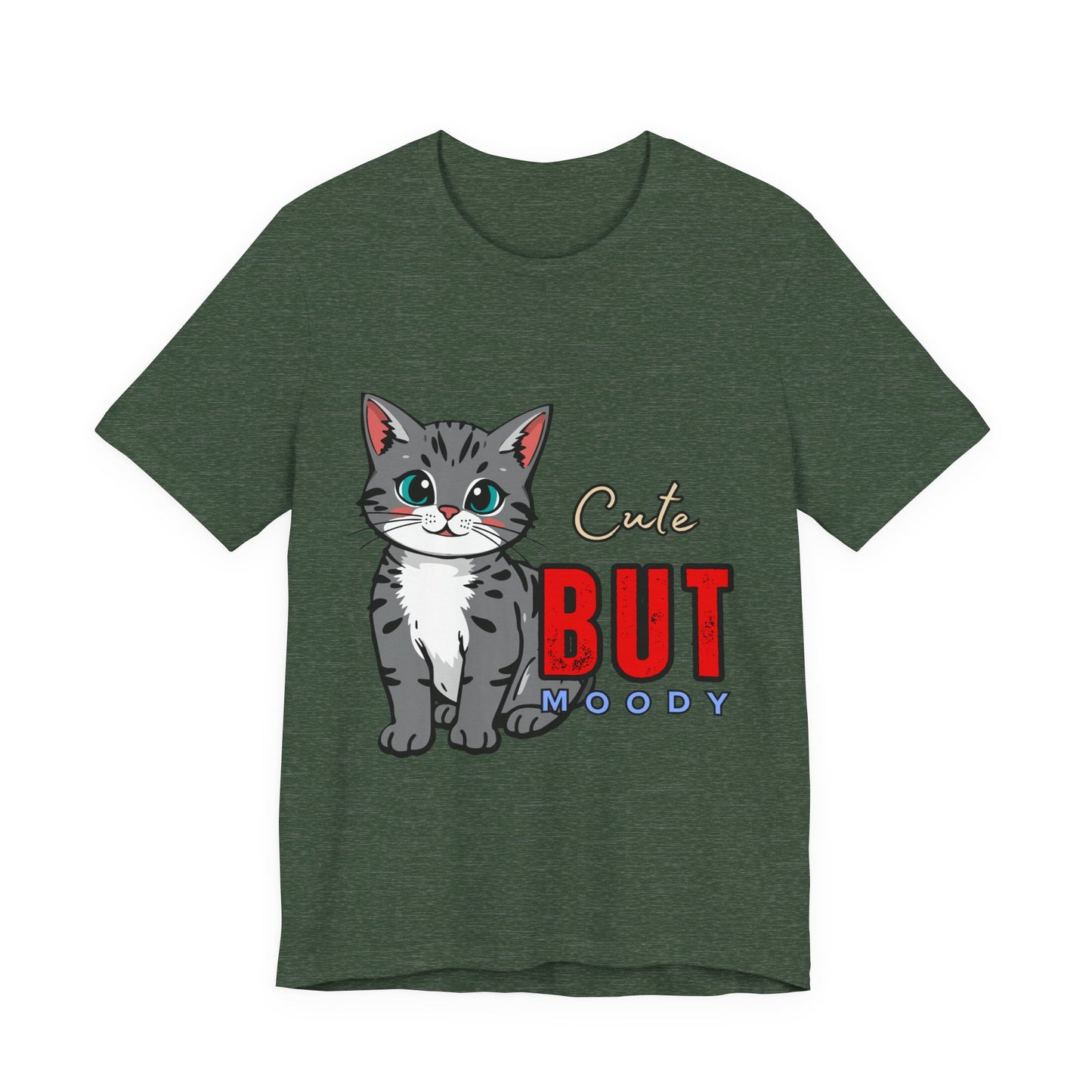 Cute but Moody Cat Tee, Unisex Jersey Short Sleeve, Cat Lover Gift, Funny Animal Shirt, Pet Parent Apparel, Birthday Gift