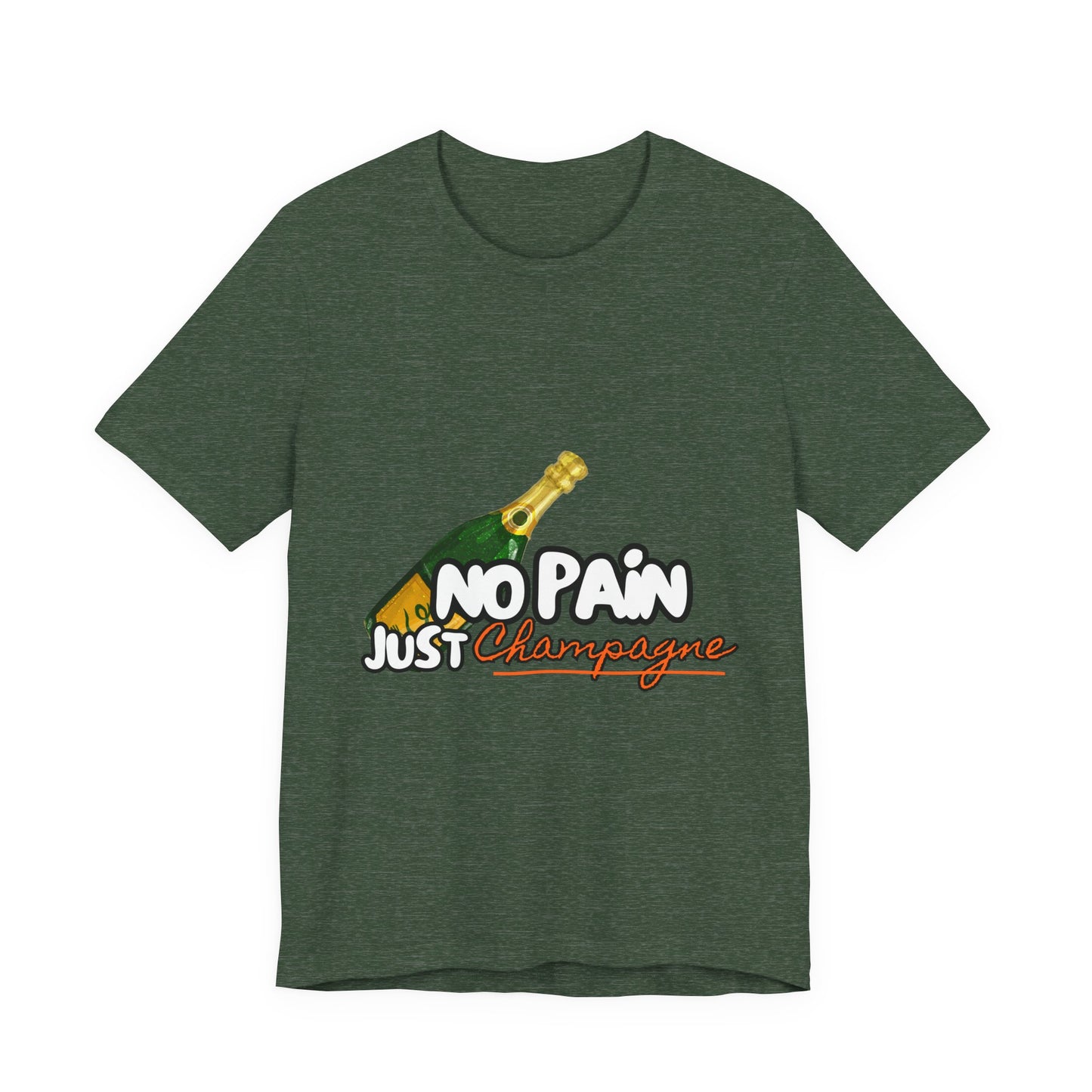 No Pain Just Champagne Tee, Unisex Jersey Tee, Relaxed Shirt for Celebrations, Gift for Friends, Party Wear, Fun Casual Outfit
