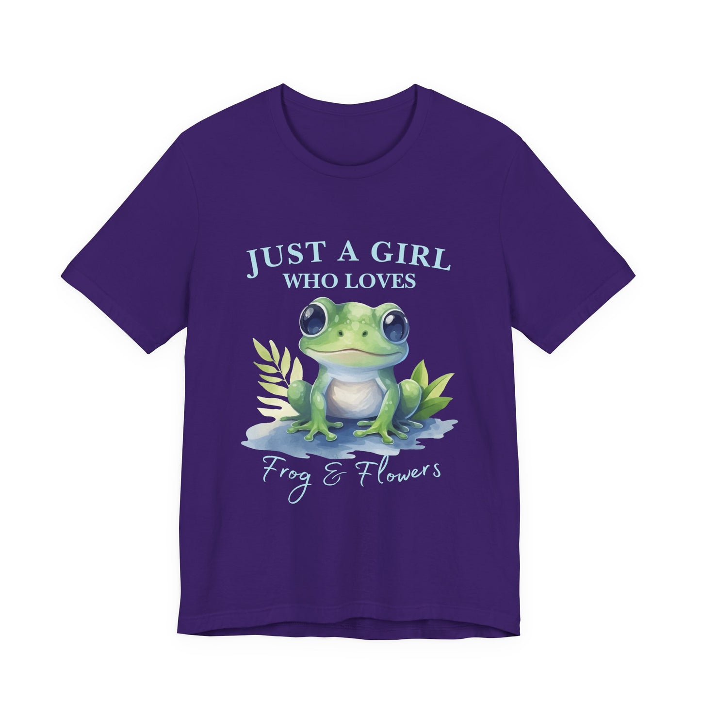 Frog Lover Tee, Just a Girl Who Loves Frog & Flowers, Cute Graphic T-Shirt, Nature Lover Gift, Spring Fashion, Animal Tee, Unique Apparel