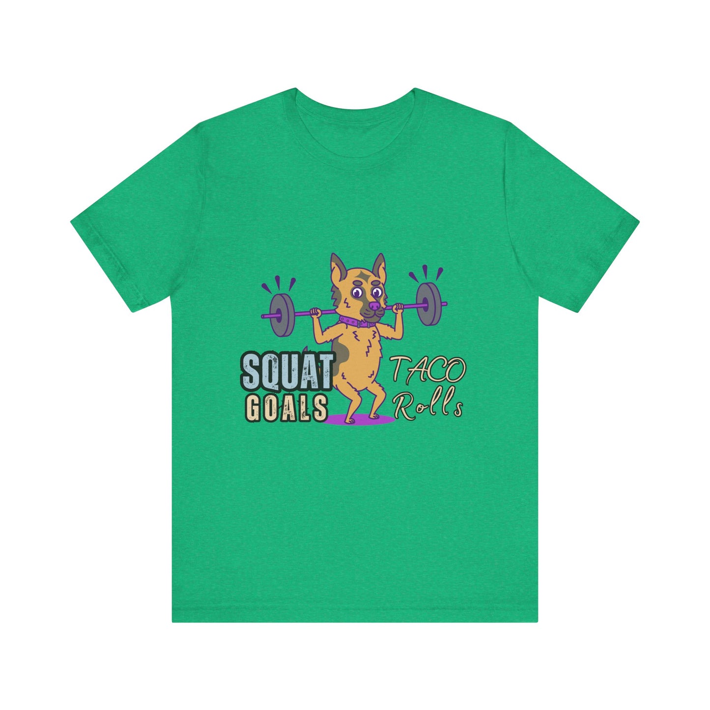 Funny Fitness T-Shirt | Squat Goals Taco Rolls Tee | Gym Humor Shirt, Workout Gift, Unisex Activewear, Fitness Motivation