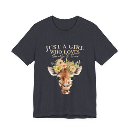 Just a Girl Who Loves Giraffes Tee, Cute Animal Lover Gift, Summer Casual Fashion, Birthday Tee, Nature Enthusiast Shirt