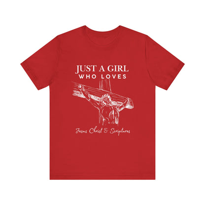 Just a Girl Who Loves Jesus Tee, Christian T-Shirt, Faith-Based Apparel, Inspirational Gift, Religious Fashion