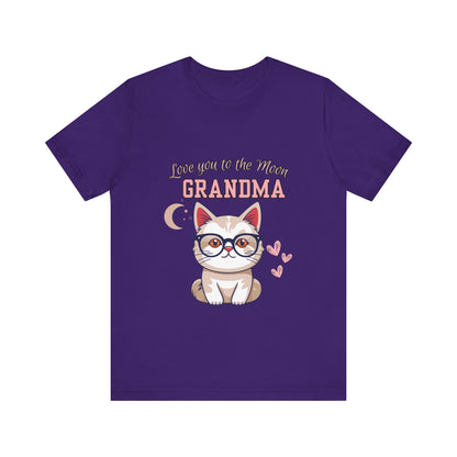 Love You to the Moon Grandma Cat Tee, Cute Cat Shirt, Gift for Grandma, Birthday Tee, Grandparent Gift, Funny Cat T-Shirt
