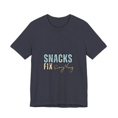 Funny Snack-Themed Unisex Tee, Ideal Gift for Food Lovers, Perfect for Casual Wear, Parties, or Movie Nights