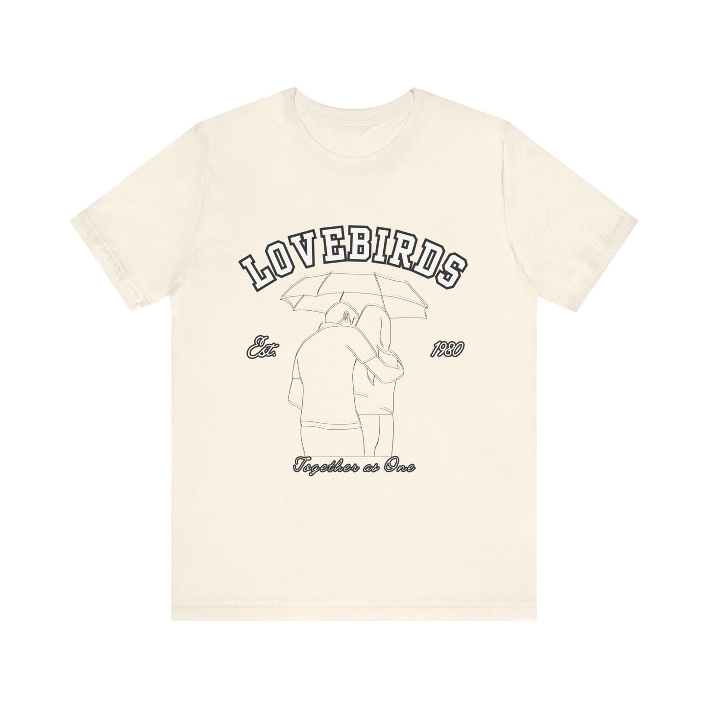 Lovebirds Unisex T-Shirt, Romantic Tee for Couples, Anniversary Gift, Valentine's Day Apparel, Gift for Her/Him, Cute Casual Wear