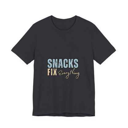 Funny Snack-Themed Unisex Tee, Ideal Gift for Food Lovers, Perfect for Casual Wear, Parties, or Movie Nights