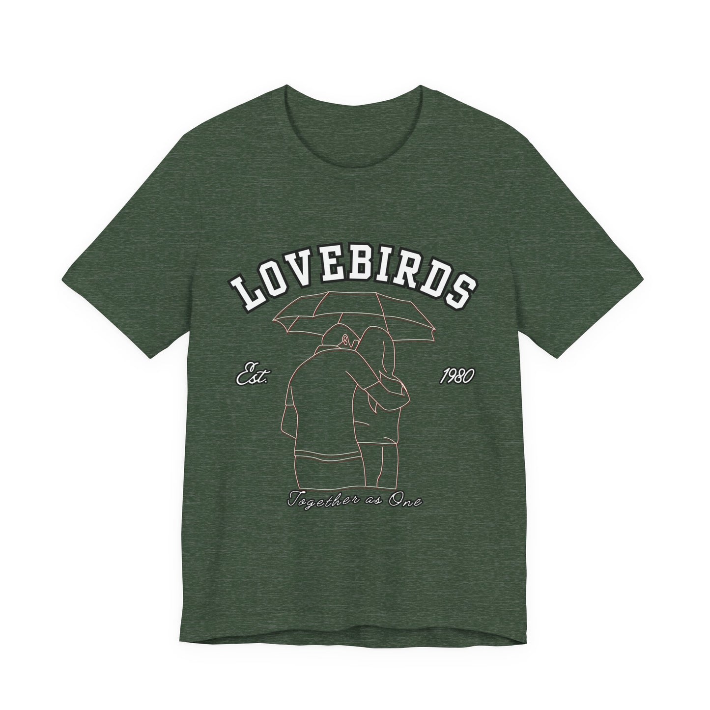 Lovebirds Unisex T-Shirt, Romantic Tee for Couples, Anniversary Gift, Valentine's Day Apparel, Gift for Her/Him, Cute Casual Wear