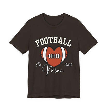 Football Heart Mom Tee, Gift for Sports Moms, Unisex Football Shirt, Casual Daywear, Game Day Outfit, Football Fan Gift