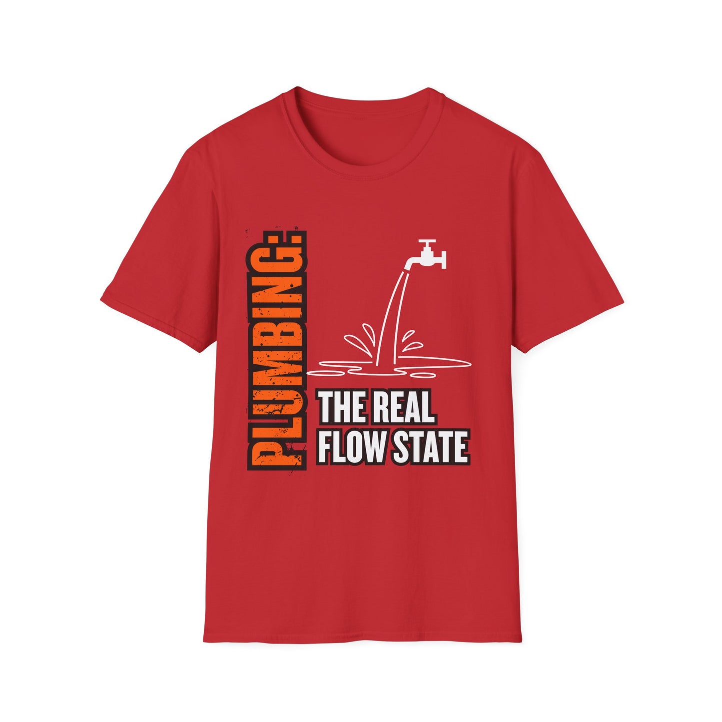 Plumbing Flow State Tee, Unisex Softstyle T-Shirt, Casual Workwear, Gift for Plumbers, Home Improvement Enthusiasts