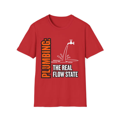 Plumbing Flow State Tee, Unisex Softstyle T-Shirt, Casual Workwear, Gift for Plumbers, Home Improvement Enthusiasts