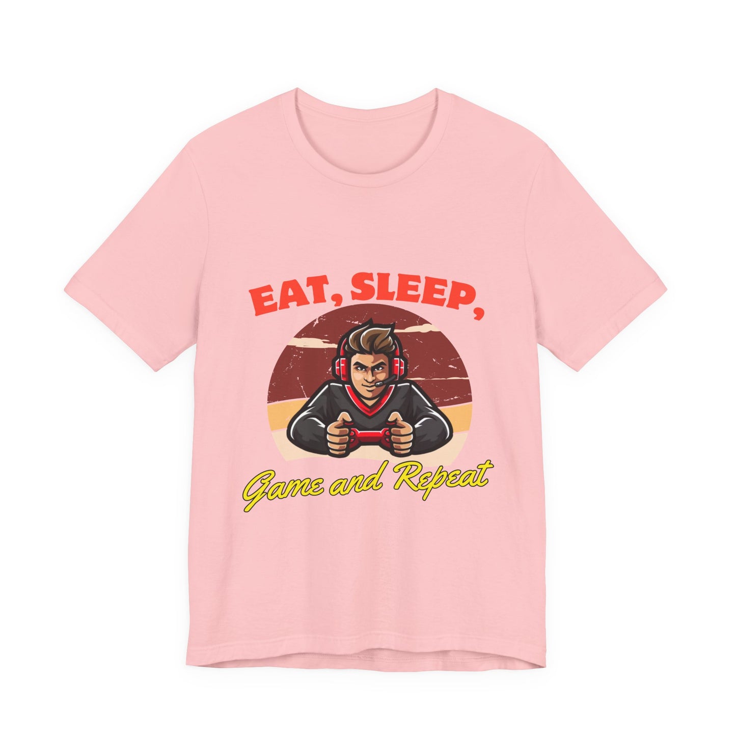 Gamer Lifestyle Tee - Eat, Sleep, Game & Repeat, Perfect for Gamers, Birthday Gift, Casual Wear, Gamer Apparel, Gaming Merchandise