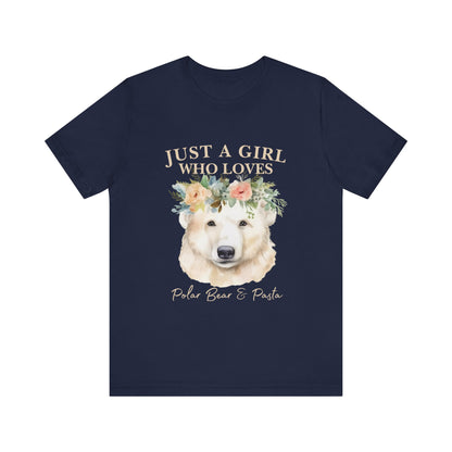 Just a Girl Who Loves Polar Bears Tee, Cute Animal Lover Gift, Nature Tee, Casual Wear, Eco-friendly Shirt, Pet Lover Apparel