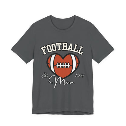 Football Heart Mom Tee, Gift for Sports Moms, Unisex Football Shirt, Casual Daywear, Game Day Outfit, Football Fan Gift