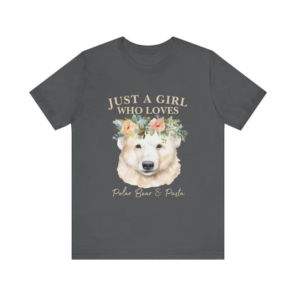 Just a Girl Who Loves Polar Bears Tee, Cute Animal Lover Gift, Nature Tee, Casual Wear, Eco-friendly Shirt, Pet Lover Apparel