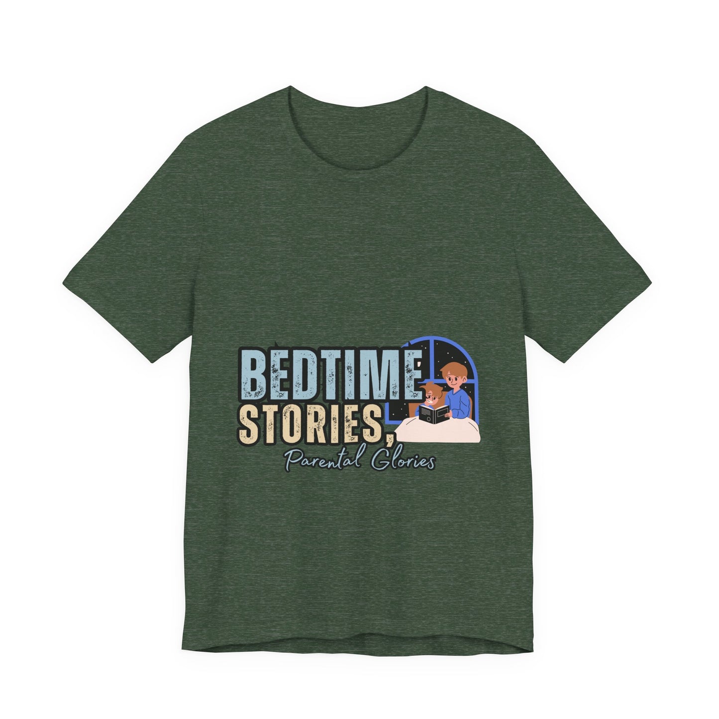 Bedtime Stories Unisex Tee, Cozy Sleep Shirt, Gift for Parents, Family Storytime T-shirt, Book Lovers Apparel