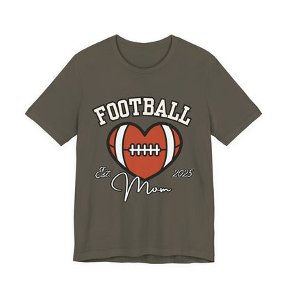 Football Heart Mom Tee, Gift for Sports Moms, Unisex Football Shirt, Casual Daywear, Game Day Outfit, Football Fan Gift