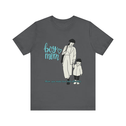 Boy Mom Short Sleeve Tee - Perfect Gifts for Mothers, Cute Family Outfits, Mom's Night Out, Mother's Day Apparel, Casual Everyday Wear