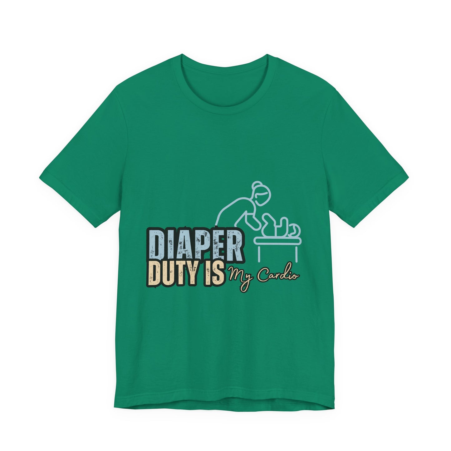 Diaper Duty Is My Cardio Tee, Funny Parent T-Shirt, Baby Shower Gift, Dad Humor Shirt, New Mom Gift, Unisex Short Sleeve Tee