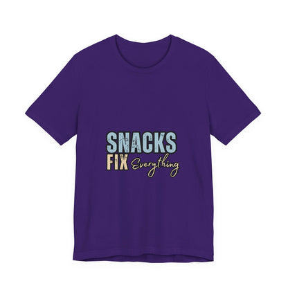 Funny Snack-Themed Unisex Tee, Ideal Gift for Food Lovers, Perfect for Casual Wear, Parties, or Movie Nights