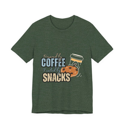 Coffee & Snacks Unisex Tee | Fun Graphic Shirt | Perfect for Coffee Lovers | Kitchen Gift | Foodie Apparel