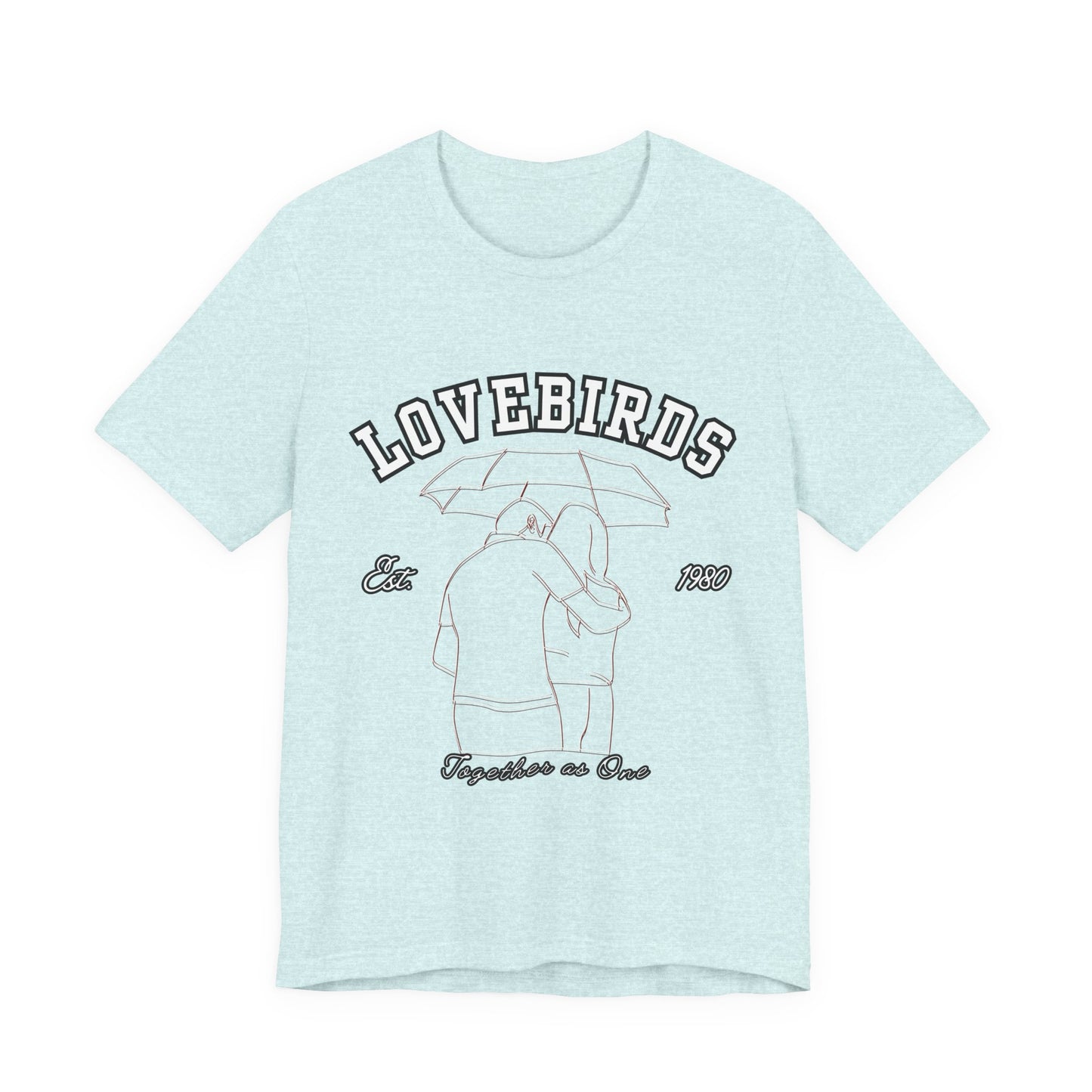 Lovebirds Unisex T-Shirt, Romantic Tee for Couples, Anniversary Gift, Valentine's Day Apparel, Gift for Her/Him, Cute Casual Wear