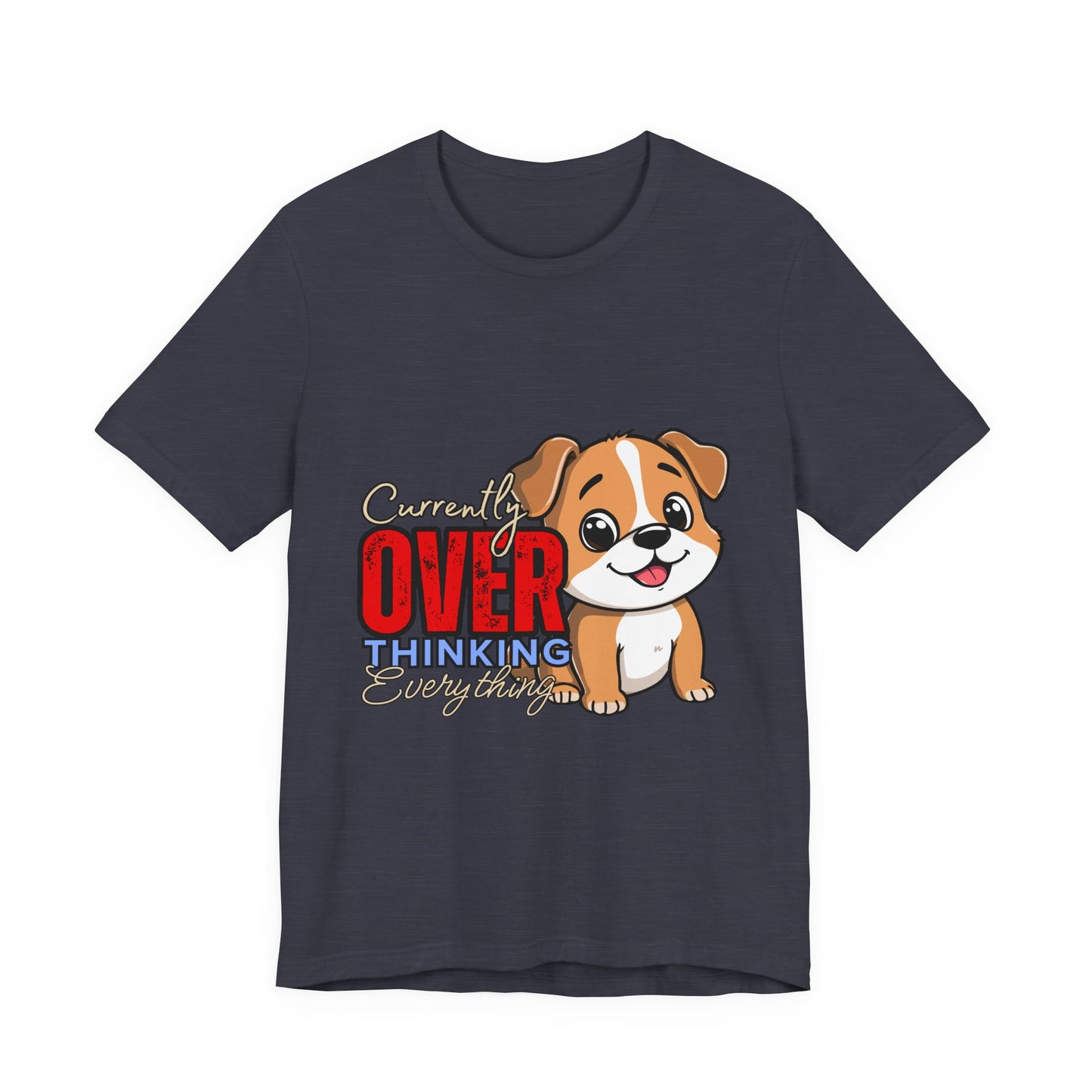 Cute Dog Thinking Unisex Tee, Perfect Gift for Dog Lovers, Funny Animal Shirt, Casual Wear, Pet Appreciation
