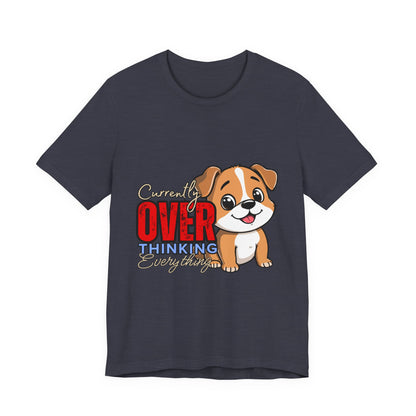 Cute Dog Thinking Unisex Tee, Perfect Gift for Dog Lovers, Funny Animal Shirt, Casual Wear, Pet Appreciation
