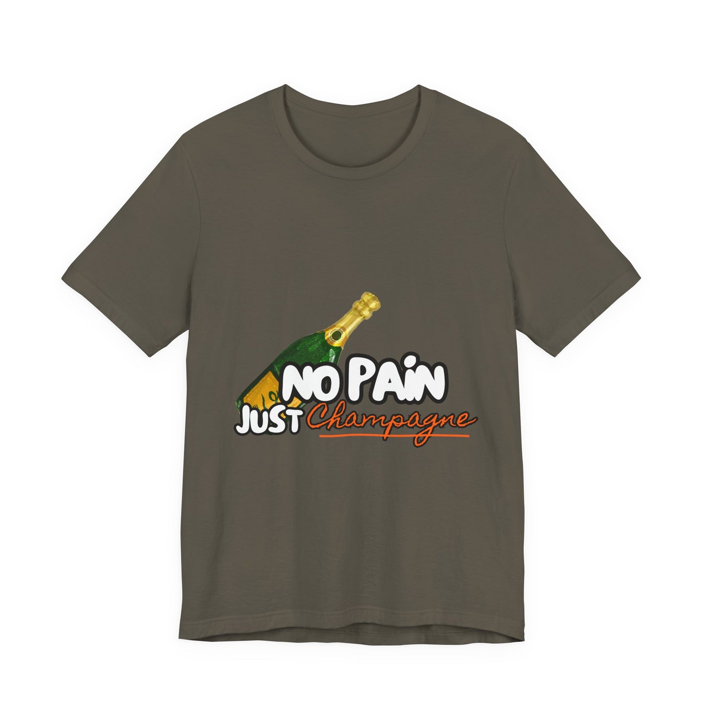 No Pain Just Champagne Tee, Unisex Jersey Tee, Relaxed Shirt for Celebrations, Gift for Friends, Party Wear, Fun Casual Outfit