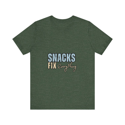Funny Snack-Themed Unisex Tee, Ideal Gift for Food Lovers, Perfect for Casual Wear, Parties, or Movie Nights