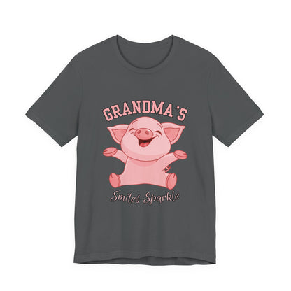 Grandma's Smiles Short Sleeve Tee, Cute Gift for Grandma, Family Gathering Shirt, Birthday Gift, Casual Wear, Fun Tee