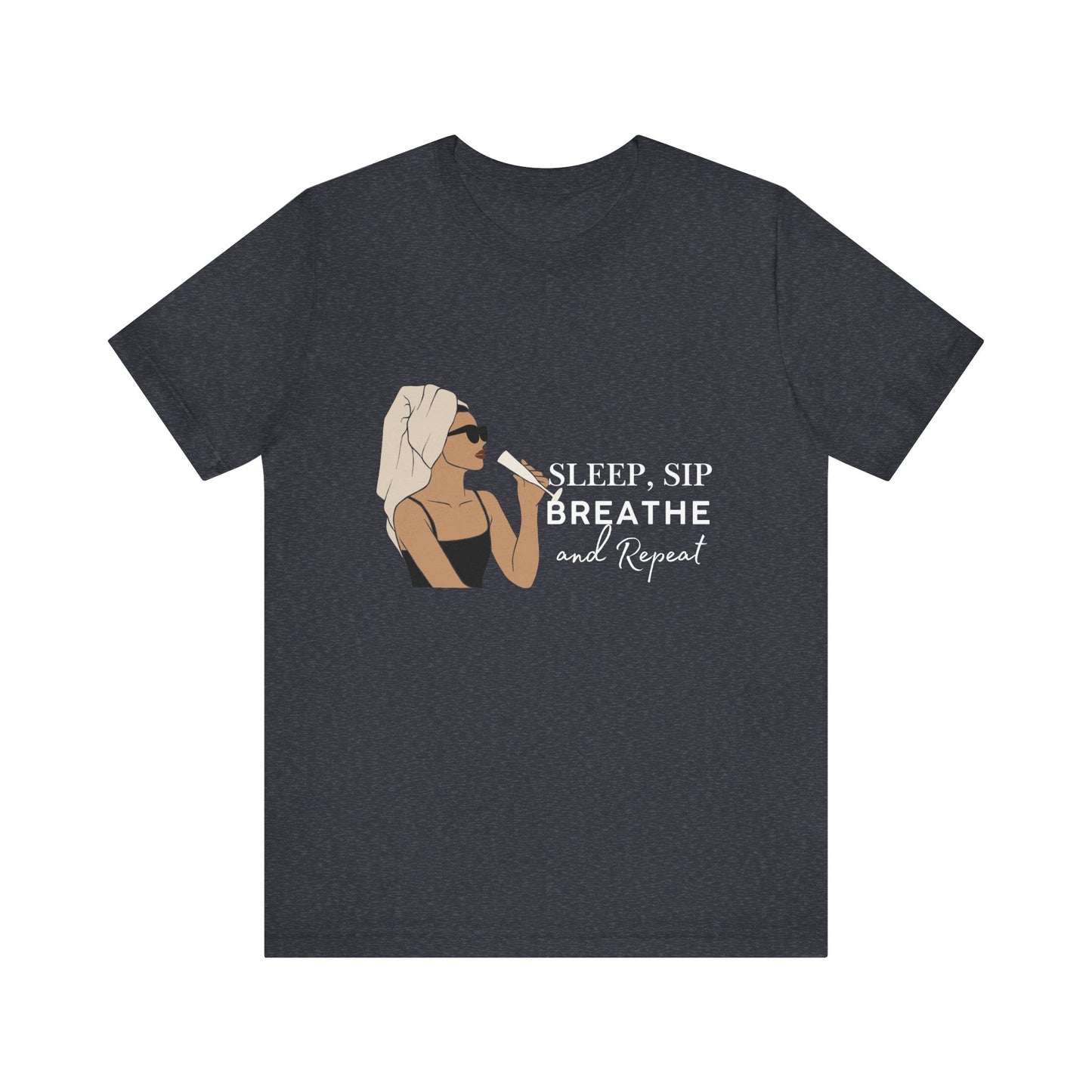 Girl's Sleep & Sip Tee, Relaxation Shirt, Fashionable Weekend Top, Gift for Her, Cozy Lounge Tee, Inspirational Daily Wear