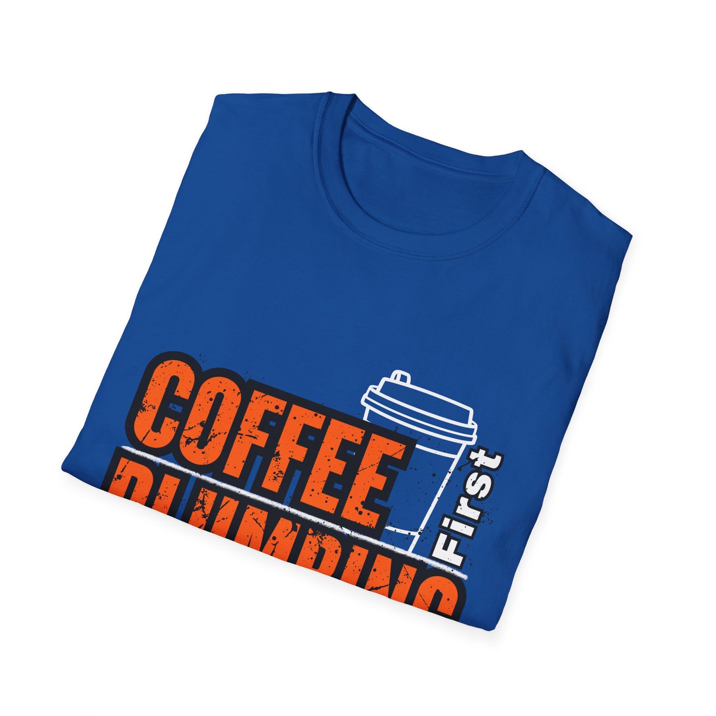 Coffee Plumbing Unisex Softstyle T-Shirt, Funny Coffee Lover Gift, DIY Plumbing Humor Tee, Casual Wear, Everyday Comfort