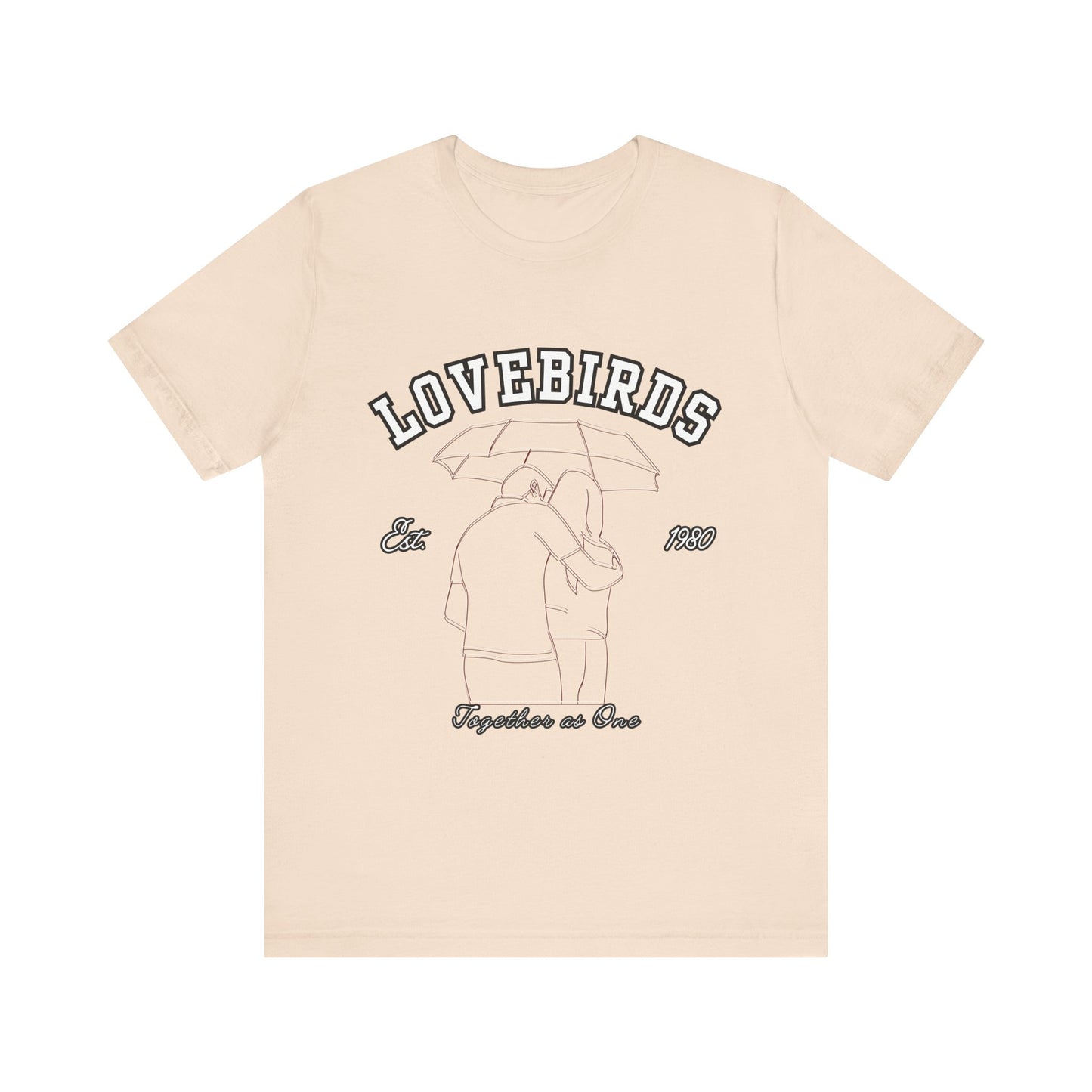 Lovebirds Unisex T-Shirt, Romantic Tee for Couples, Anniversary Gift, Valentine's Day Apparel, Gift for Her/Him, Cute Casual Wear