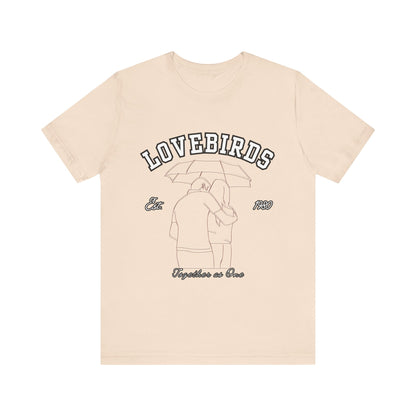 Lovebirds Unisex T-Shirt, Romantic Tee for Couples, Anniversary Gift, Valentine's Day Apparel, Gift for Her/Him, Cute Casual Wear