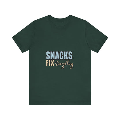 Funny Snack-Themed Unisex Tee, Ideal Gift for Food Lovers, Perfect for Casual Wear, Parties, or Movie Nights