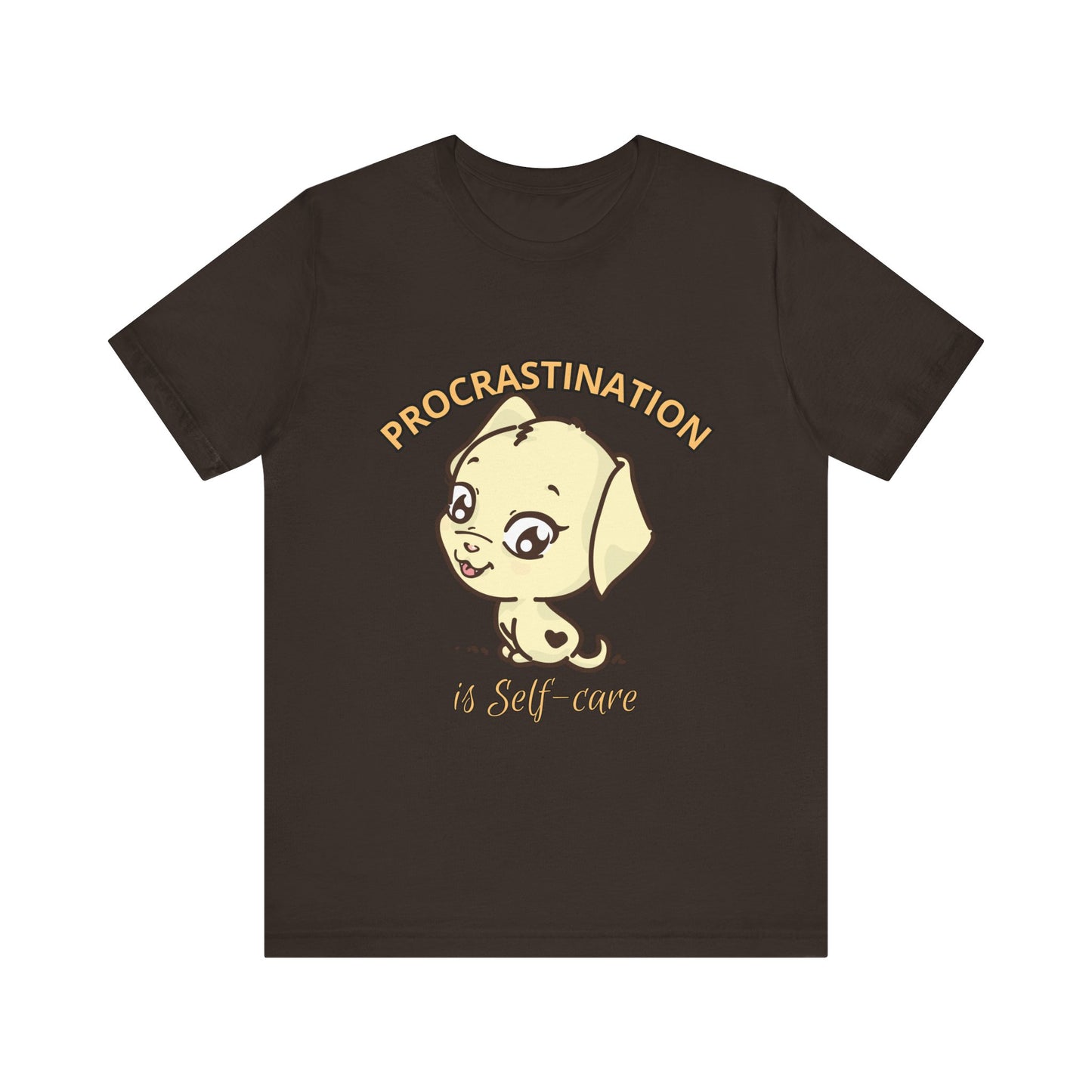Procrastination is Self-Care Tee, Unisex Fashion T-Shirt, Cute Dog Graphic Tee, Relaxation Gift, Daily Comfort Top