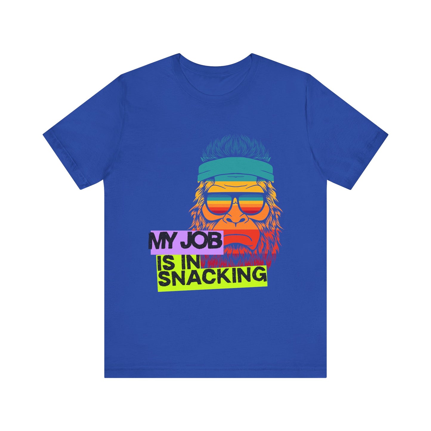 Funny Snack Lover Tee, Humorous Gift for Foodies, Unisex Graphic Shirt, Job in Snacking T-Shirt, Quirky Apparel for All Occasions, Gamer Tee