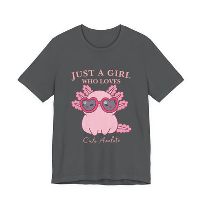 Cute Axolotl Tee for Girls, Just a Girl Who Loves, Unisex Jersey T-Shirt, Animal Lover Gift, Casual Summer Shirt, Adorable Graphic [...]